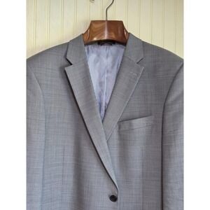Tommy Hilfiger Blazer Mens 46 Long Gray Worsted Wool Two Button Notch Lapel